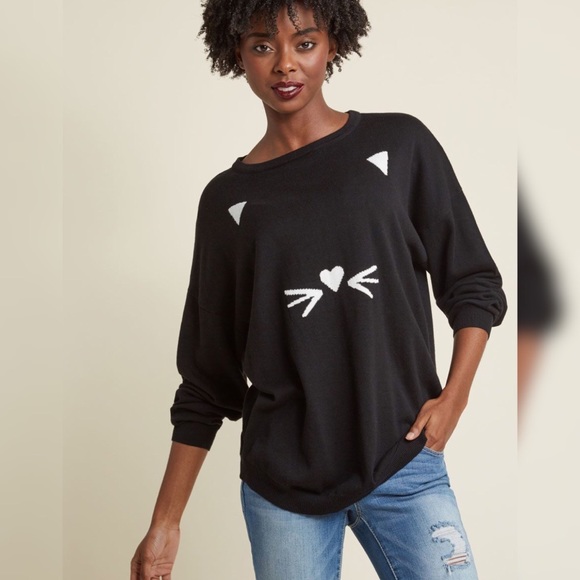 Modcloth Sweaters - SOLD ModCloth Sugarhill Speak in Whiskers Cat